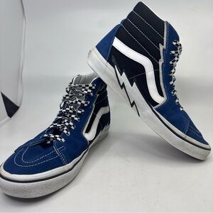 VANS Sk8-Hi Bolt Blue Black Men’s Suede Canvas Skate Sneaker Size 10.5M/12W